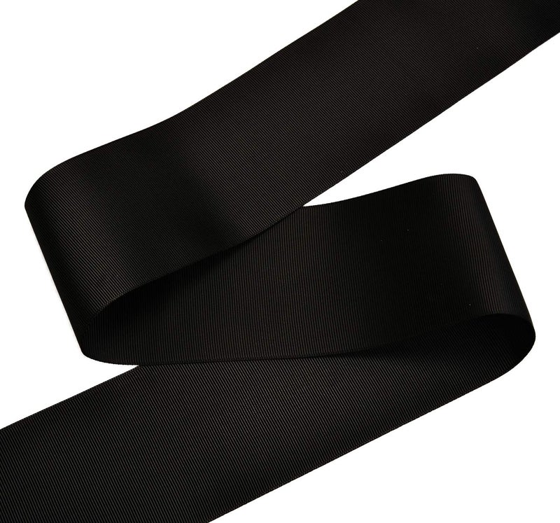 YAMA 3 inch Solid Grosgrain Ribbon Roll - 25 Yards for Gift Wrapping Ribbons, Black - Image 3